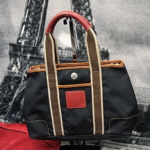 Coach Hampton Black And Tan Bag